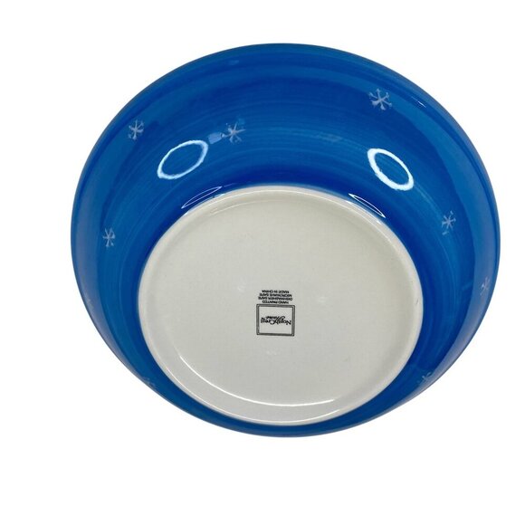 NorthCrest Home 12" Snowman Winter Serving Bowl Snowflakes Christmas Trees Sledd - Picture 5 of 5